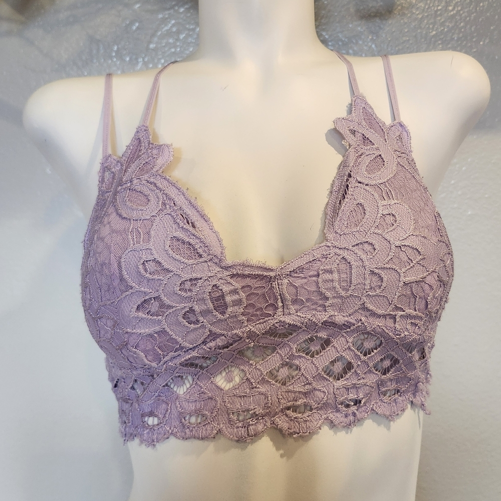 Anemone Lavender Lace Bralette Size M